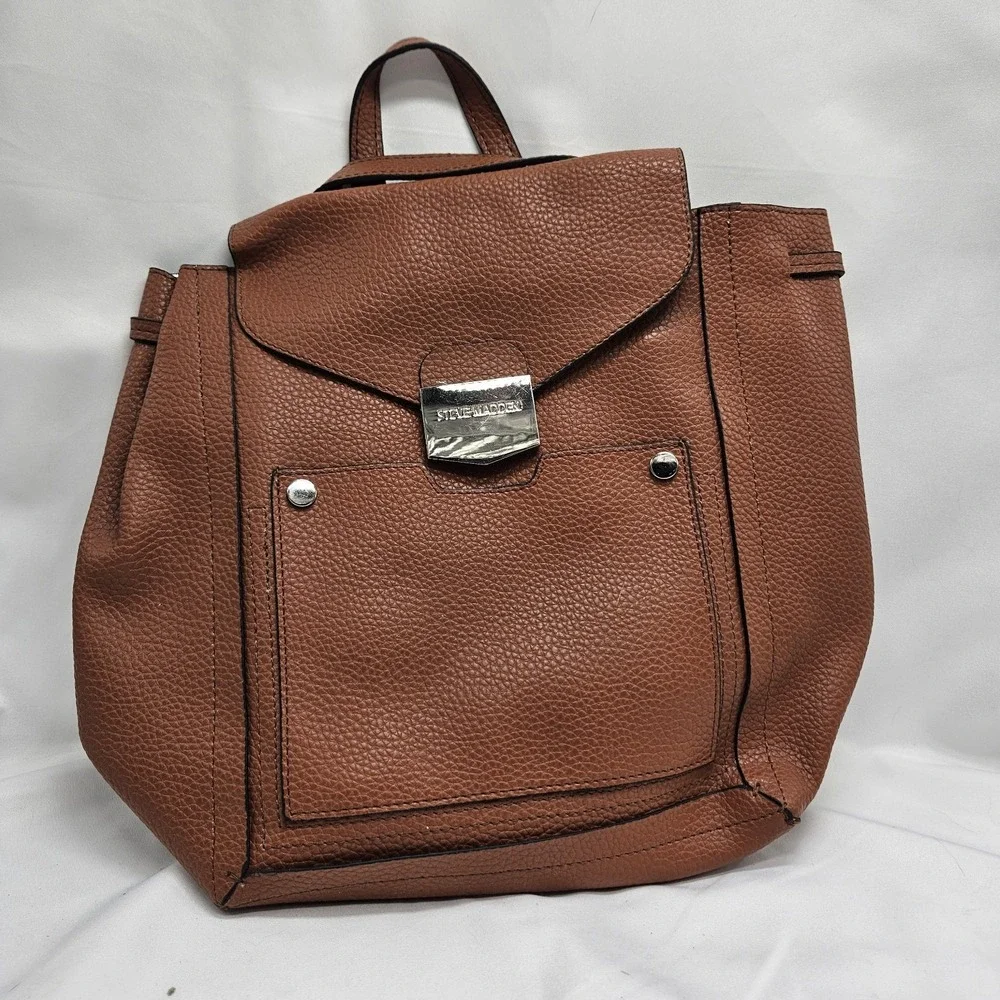 Steve‎ Madden Women's Brown Faux Leather Backpack Purse Bag